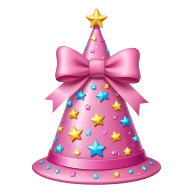 birthday hat with a bow, decorated with stars and sparkles sticker