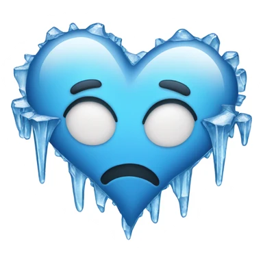 Ice cold cracked dripping heart blue  sticker