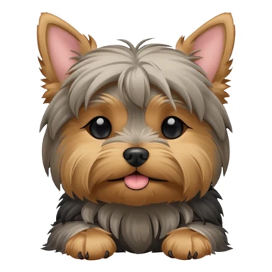 yorkshire dog laying down with closed eyes sticker