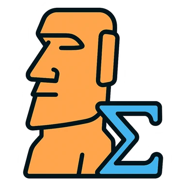sigma moai color outline icon sticker