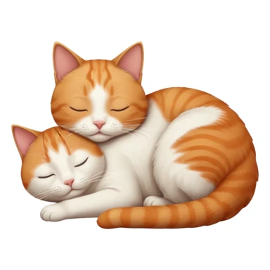 ginger and white small cat eyes closed lying down in funny position sticker