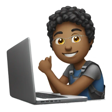 Editing a video on a laptop sticker