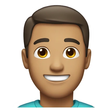 An man with light skin, short dark brown  hair, a smiling face without a beard and fit. Make him have dark brown hair sticker