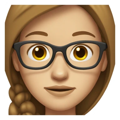 woman with glasses and freckles, with brown hair, bu pale skin sticker