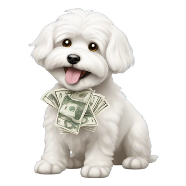 Maltese Bichon buying with money  sticker