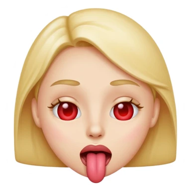 heart eyes with tongue sticking out sticker