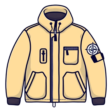 Stone Island casual jacket with compass badge sticker