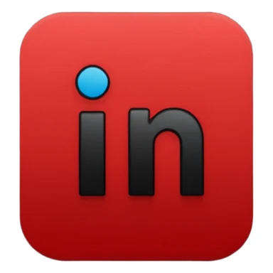 logo linkedin en noir et rouge sticker