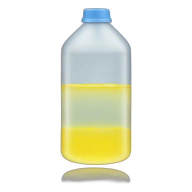 water container with yellow liquid sticker