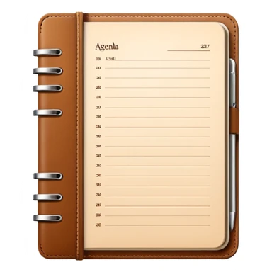 daily planner agenda leather with open page sticker