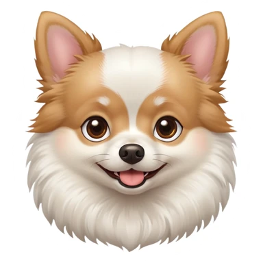 white pomeranian chihuahua mix with brown eyes and is super happy sticker