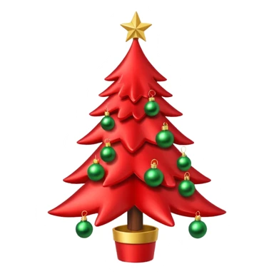 Red christmas tree sticker