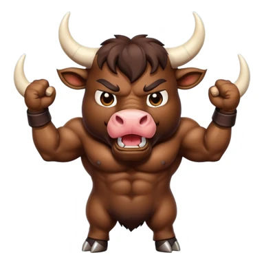Bull hoof emoji making a like gesture angry bull sticker