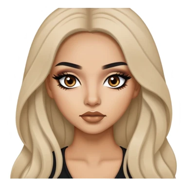 latina, baddie,pretty, brown eyes, makeup, black eyeliner, long hair sticker