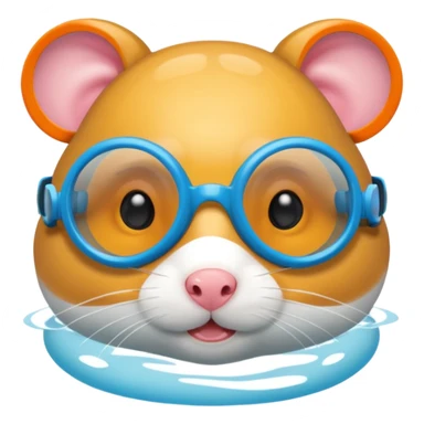 hamster with swimming goggles sticker