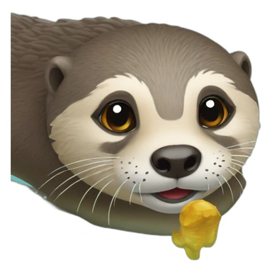 loutre sur torue sticker