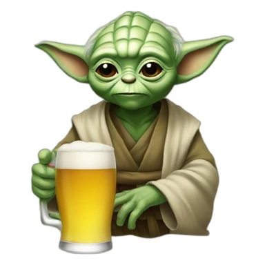Yoda with a beer sticker