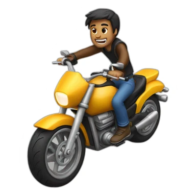 Guy drive motorcycle in a wheelie sticker