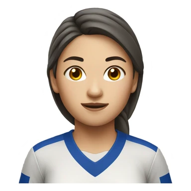 Asian Caucasian female soccer player sticker