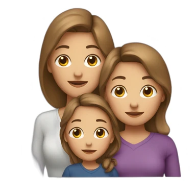 a mom with 2 daugters sticker