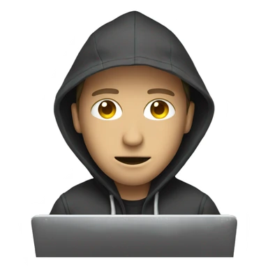 HACKER using laptop sticker