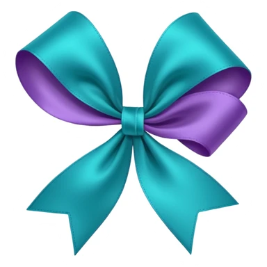 Teal and purple ribbon sticker