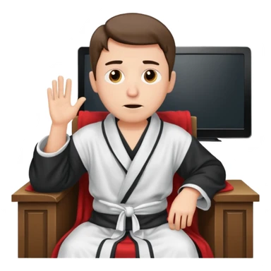 bored man watching television sticker