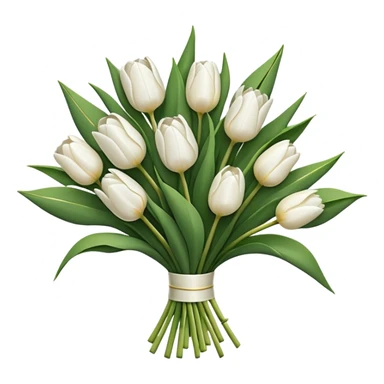 bouquet of white tulips sticker