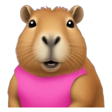 capybara wearing rebel pink shirt sticker