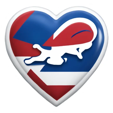 One solid Heart emoji with nothing outside of it with the blue border outside heart, red heart inside, smaller white heart inside of that, with the nfl Buffalo bills in the middle  sticker
