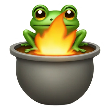 Frog in a pot full of water over a fire sticker