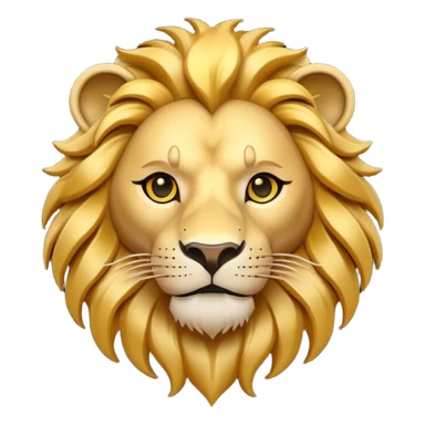 A 3D cartoon lion head tattoo design with flowing mane, bold lines, symbolizing courage and power, Memoji-style. sticker
