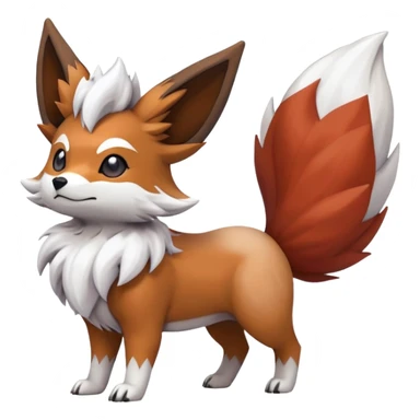 Lycanroc-Eevee-Vulpix-Fakémon-hybrid-creature (full body)  sticker