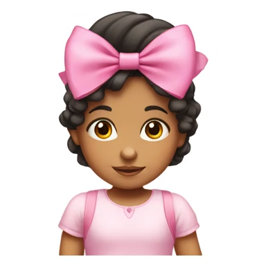 Hispanic toddler girl with pink bow  sticker