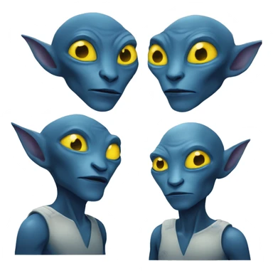 blue alien yellow eyes pointed ears na'vi sticker