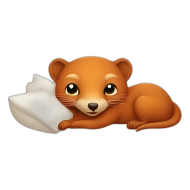 red cheerful mongoose in bed sticker