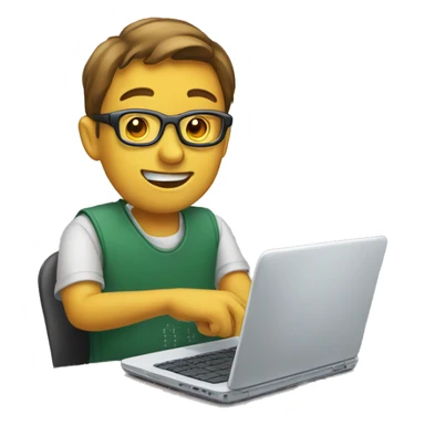 typing on a laptop sticker