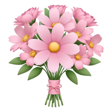 Pink bouquet with simple flower sticker