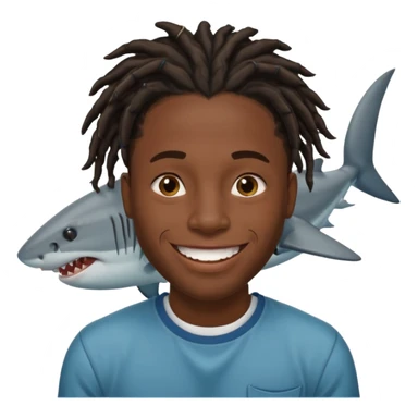 Dark skin black male with locs and shark bite piercings sticker