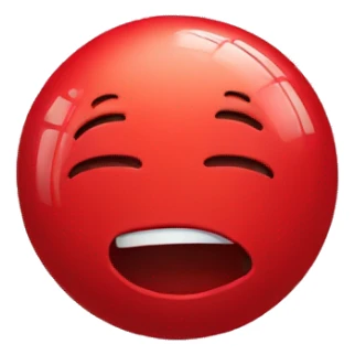 red globe with a sobbing face sticker