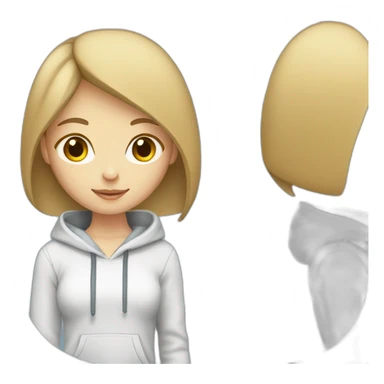 girl-with-computer,short-hair,blue-eyes,white-skin, hoodie sticker