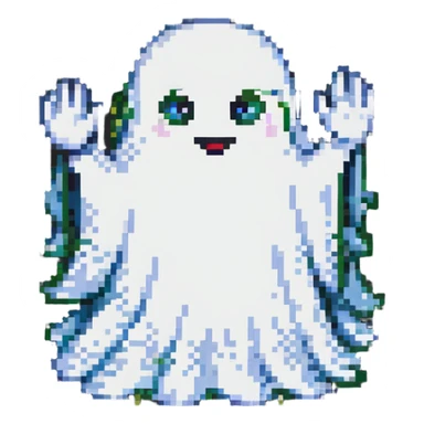 ghost waving, similar to Slack emoji spirit-wave sticker