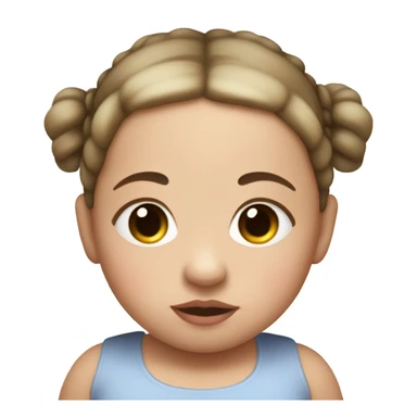 White little brown-eyed baby with two dark pigtails, plump lips sticker