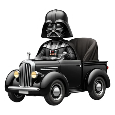 Darth Vader driving 1951 Jowett Bradford pickup hot rod concept  sticker
