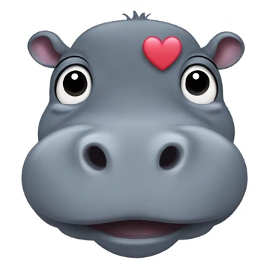 Hippo with heart eyes sticker