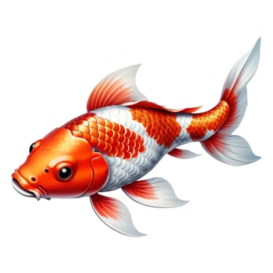Japanese koi fish white and red sticker