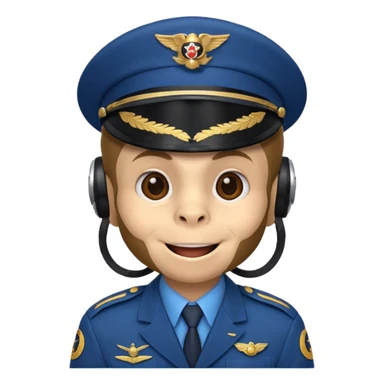 monkey pilot blue uniform sticker