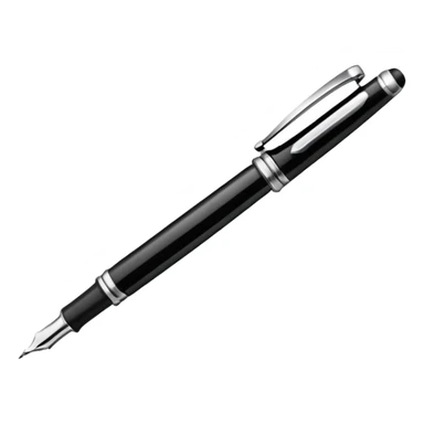 fountain pen drawing a smooth curved line, representing logo design sticker