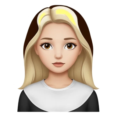 ragazza bionda cenere truccata con maglietta a maniche lunghe bianca sticker