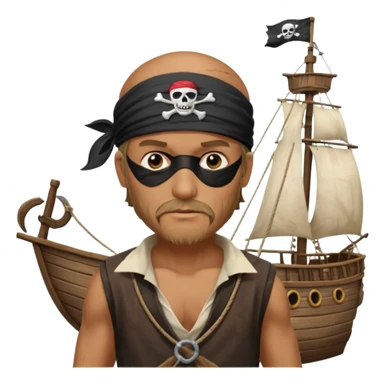 Pirat man standing ship sticker